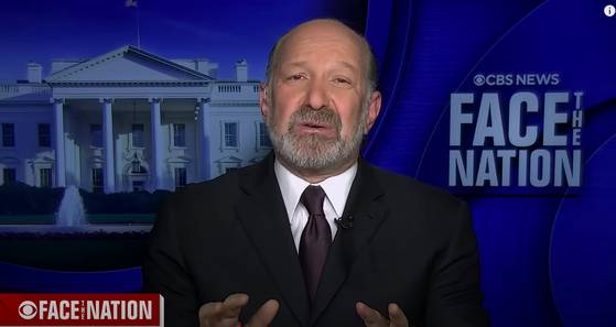 하워드 러트닉 미국 상무부 장관이 20일(현지시간) CBS 방송 시사 프로그램 '페이스 더 네이션'과 인터뷰하고 있다. 사진 CBS 홈페이지 캡처