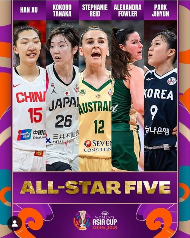 2025 국제농구연맹(FIBA) 아시아컵 베스트5에 선정된 박지현(오른쪽). /사진=FIBA 캡처