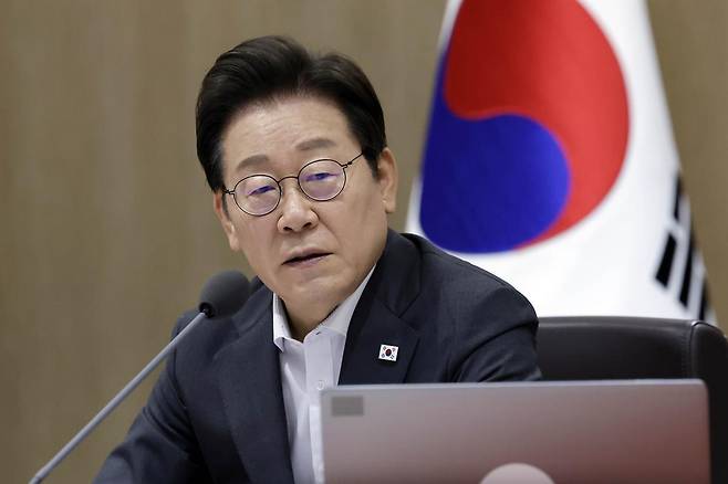 이재명 대통령이 22일 서울 용산 대통령실 청사에서 열린 국무회의에서 발언하고 있다. 뉴시스