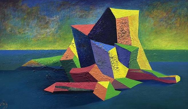 섬 (Showering Gaia) 2002 Oil on canvas 86 x 43 cm *재판매 및 DB 금지