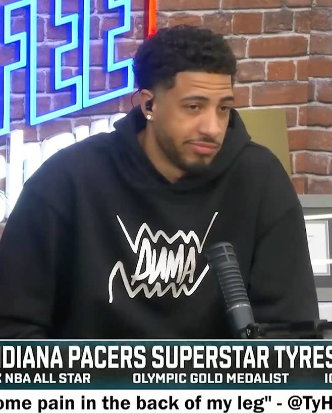 최근 ESPN의 팻 맥아피 쇼에 출연해 아킬레스건 부상 현상에 대해 답한 할리버튼. 사진=ESPN SNS