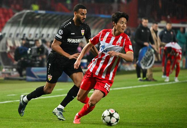 슈투트가르트를 상대로 활약한 설영우. 사진=AFP 연합뉴스