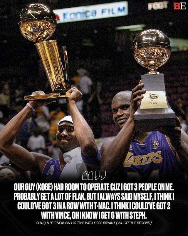 오닐은 “맥그레이디는 정말 대단했다. 하지만 공간이 부족했다. 그의 말에 전적으로 동의한다. 아마 비난을 많이 받겠지만 솔직히 말하면 맥그레이디와 함께 스리 피트를 할 수 있었을 것이다”라고 주장했다. 사진=볼 익스클루시브스 SNS