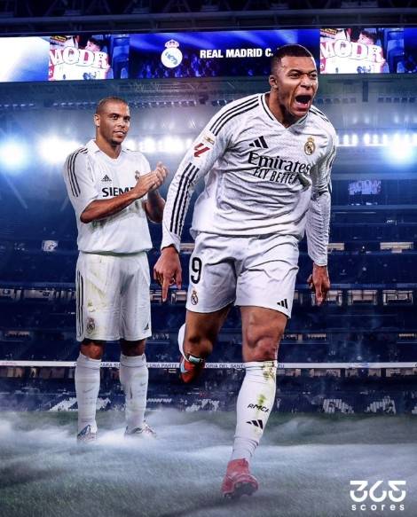 호날두와 호나우두의 레알 마드리드 첫 시즌 득점 기록을 넘은 음바페. 365SCORES