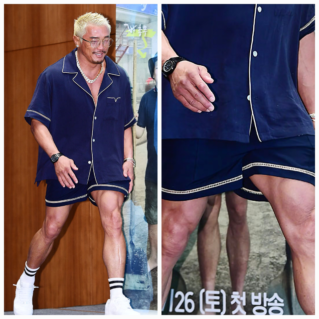 추성훈은 23일 서울 여의도 IFC에서 열린 ENA·EBS 공동제작 예능 ‘추성훈의 밥값은 해야지’ 제작발표회에 참석했다. 이날 그는 단숨에 시선을 사로잡는 비주얼로 포토월을 장악했다. 사진=김영구 기자