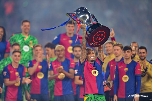 FC바르셀로나 선수단. /AFPBBNews=뉴스1