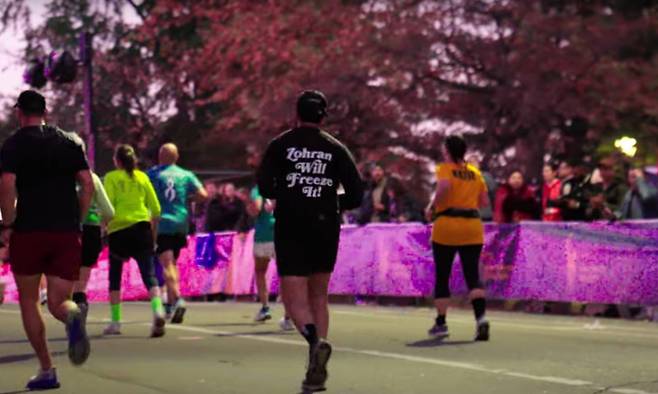 2024년11월5일 조란 맘다니가 뉴욕시 마라톤을 달리며 뉴욕시장 출마 선언을 알린 캠페인/사진=조란 맘다니 유튜브