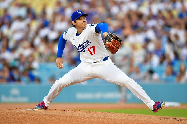 LA다저스 오타니 쇼헤이가 올시즌 처음으로 4이닝 투구를 앞두고 있다. 사진은 투수로 나선 오타니의 모습. /사진=로이터