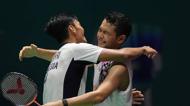 인도네시아 남자복식 파자르 알피안(오른쪽)-무하마드 쇼히불 피크리. 사진출처=BWF