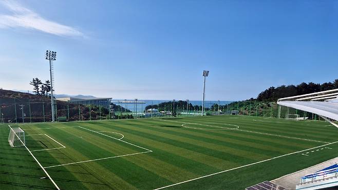 맨체스터시티 유소년 프로그램 운영 축구장으로 사용될 예정인 삼척시 교동에 위치한 삼척 생활문화체육공원 사진제공=삼척시