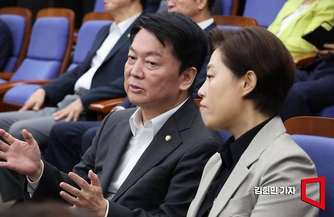 국민의힘 당 대표 선거에 출마한 안철수 의원. 김현민 기자