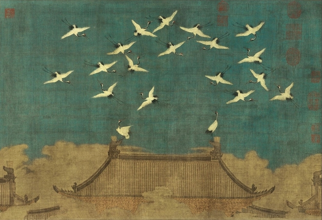 북송 황제 휘종, ‘서학도’(瑞鶴圖). 12세기. 중국 랴오닝성 박물관.
