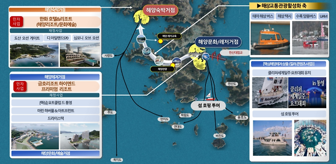 통영 복합해양레저관광도시 사업계획도./경남도/