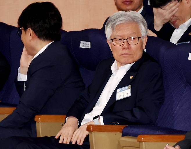 최동석 인사혁신처장이 31일 정부서울청사에서 열린 이재명 대통령 고위공직자 특강에 참석하고 있다./ 사진=연합뉴스