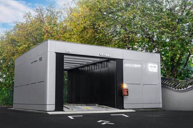 중국 닝더스다이(CATL)가 운영하는 전기차 배터리 탈착 스테이션. CATL.