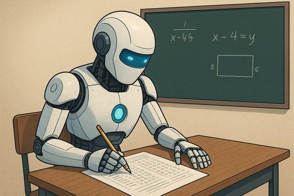 ▲생성형AI GPT-5로 만든 시험문제를 푸는 로봇의 모습 이미지.