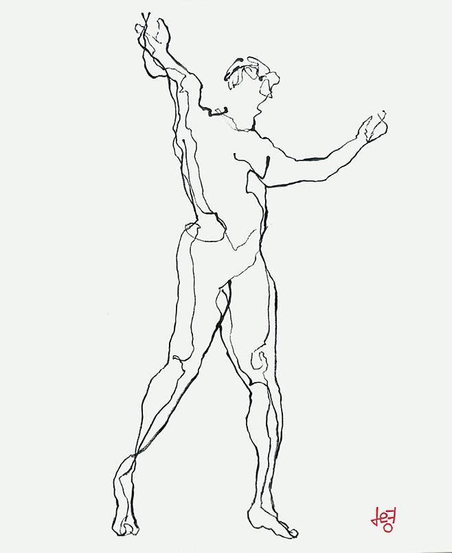 ‘Drawing N.02’ Ink on Canvas, 45×54㎝