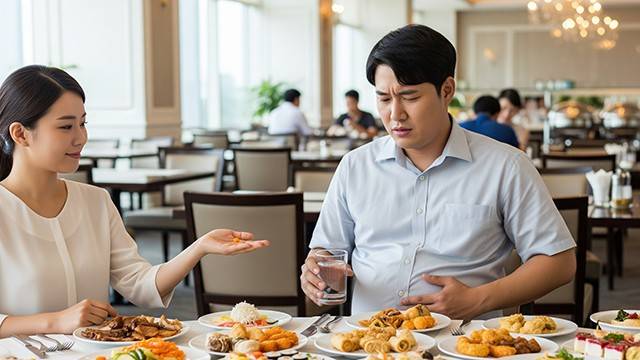 기름진 음식 섭취 후 소화가 안될 때는 리파아제 성분이 강화된 소화제가 효과적이다┃출처: Gemini