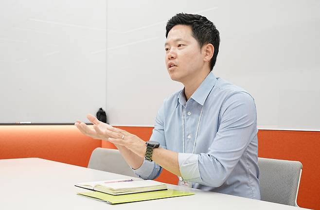 박세원 세븐일레븐 개발전략팀장이 지난 14일 서울 강동구 본사에서 조선비즈와 인터뷰하고 있다. /최효정 기자