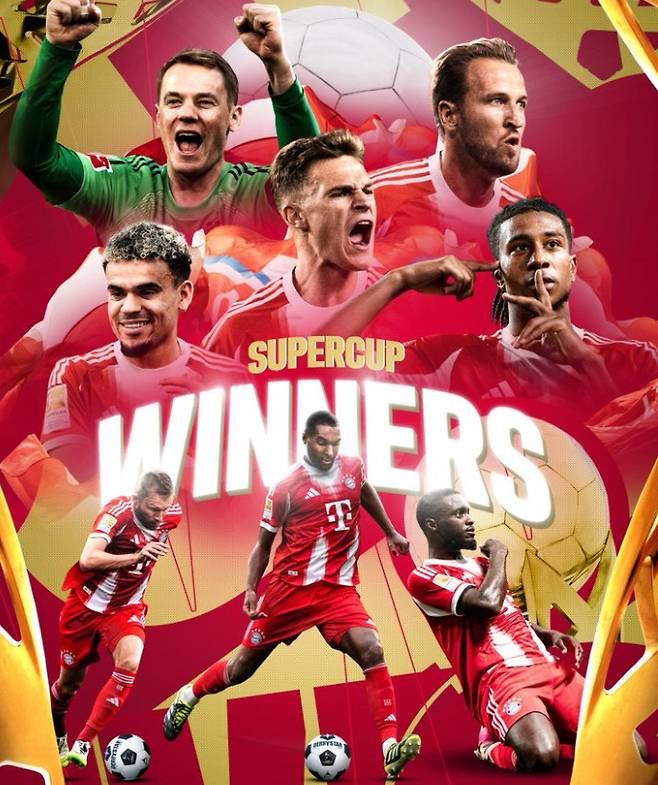 바이에른 뮌헨의 2025 슈퍼컵 우승 기념 포스터. /사진=바이에른 뮌헨 공식 SNS 갈무리