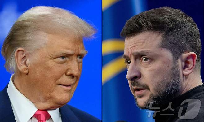 도널드 트럼프 미국 대통령(왼쪽)과 볼로디미르 젤렌스키 우크라이나 대통령. 2025.02.25. ⓒ AFP=뉴스1 ⓒ News1 윤다정 기자