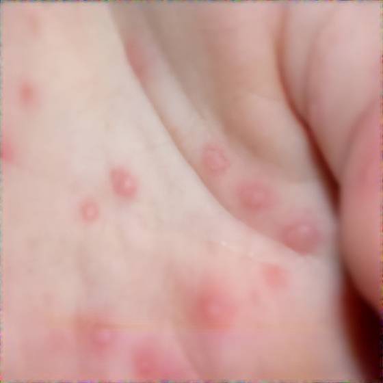 수족구병 환자 손에 붉은 피부 발진이 나타난 모습. 수족구병의 주요 증상이다. 사진 질병관리청