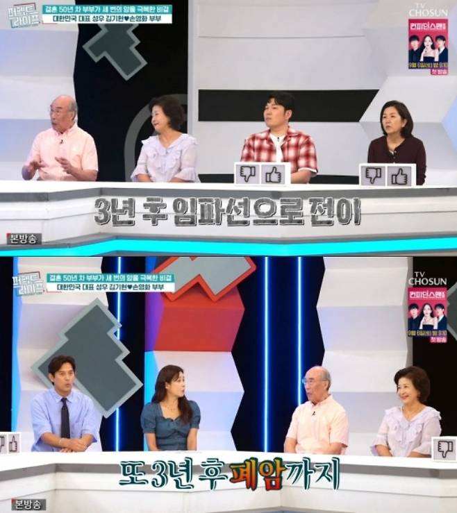 성우 겸 배우 김기현이 아내가 암 투병을 했던 과거를 떠올렸다. /사진=TV조선 '퍼펙트 라이프'