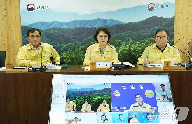 이미라 산림청 차장이 정부대전청사에서 여름철 산불 대응을 위한 관계관회의를 주재하고 있다. (산림청 제공.재판매 및 DB금지)/뉴스1