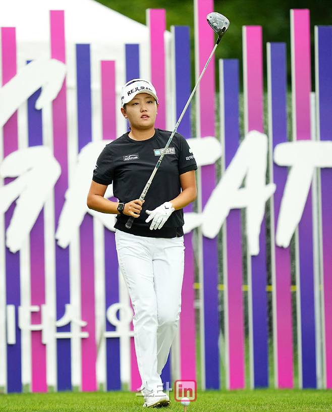 조혜림이 29일 경기도 용인시 써닝포인트CC에서 열린 제14회 KG 레이디스 오픈 1라운드 1번홀에서 경기를 치르고 있다. 사진=이데일리 골프in(용인)=조원범 기자