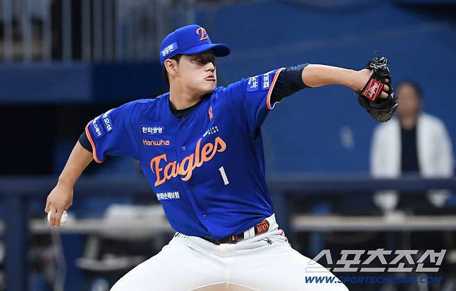 27일 서울 고척스카이돔에서 열린 키움 히어로즈와 한화이글스의 경기. 한화 문동주가 역투하고 있다. 고척=박재만 기자 pjm@sportschosun.com/2025.08.27/