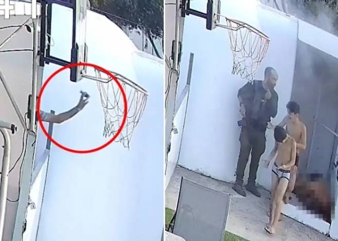 2023년 10월 7일 하마스가 이스라엘을 기습 공격했을 당시 한 가정집에 수류탄이 던져졌다. 이에 아버지는 온몸을 던져 수류탄을 막고 어린 두 아들(사진)을 구했다. 사진은 아버지의 시신을 뒤로 한 채 하마스에게 끌려가는 두 아이. 이스라엘 총리실 공개 영상 캡처