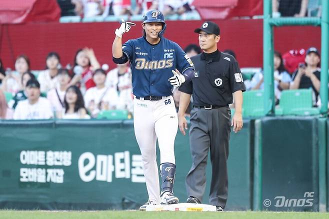 일찌감치 현역으로 병역을 마친 김한별은 NC가 미래를 내다보고 키우는 자원이다. NC 제공