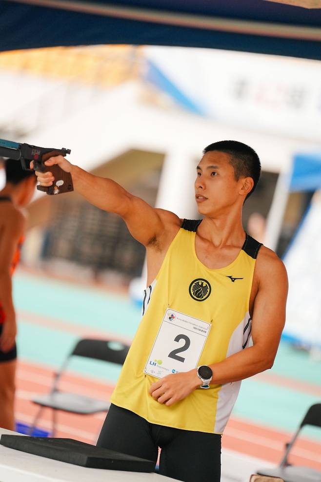 제42회 회장배 전국근대5종경기대회 남자 일반부 5종 금메달을 차지한 김유빈. /사진=대한근대5종연맹 제공