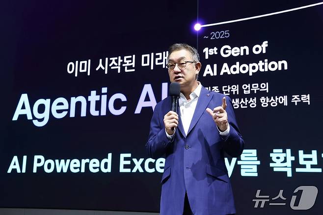 현신균 LG CNS 사장이 발언하고 있다.(LG CNS 제공)