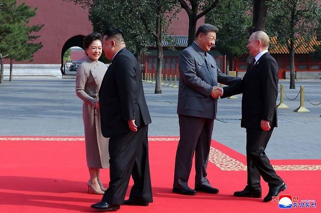 김정은 북한 국무위원장이 지난 3일 베이징에서 진행된 중국 전승절 80주년 기념행사에 참석했다고 조선중앙통신이 4일 보도했다.ⓒ 연합뉴스