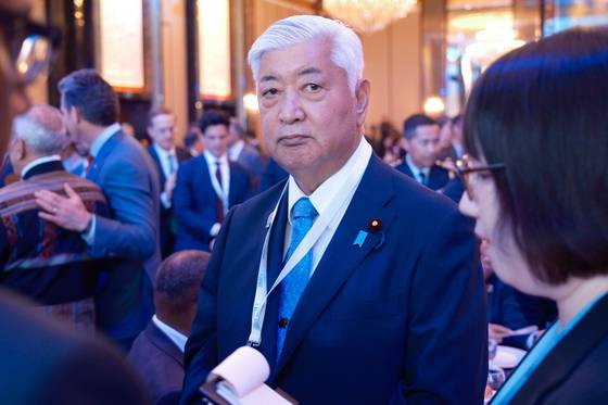 나카타니 겐 일본 방위상이 지난 5월 30일 싱가포르 샹그릴라호텔에서 열린 아시아안보회의에 참석하고 있다. 연합뉴스