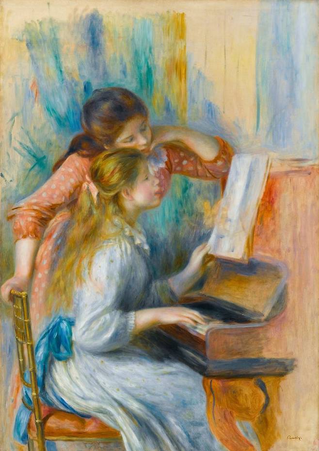 피에르 오귀스트 르누아르 Pierre-Auguste Renoir 피아노 치는 소녀들 Girls at the Piano 1892년경, 캔버스에 유채, 116 x 81 cm Musée de l'Orangerie, Paris, inv. RF 1960 16 GNC Media 제공 *재판매 및 DB 금지