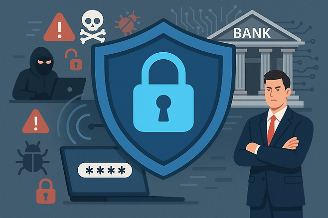 금융사들이 정보보안 강화를 위해 노력하고 있다는 내용과 관련해 챗GPT가 제작한 이미지 <챗GPT>