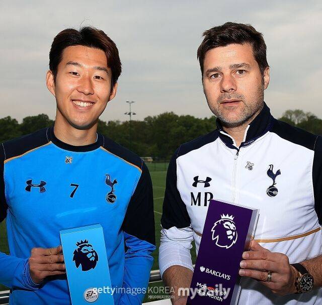 손흥민과 마우리시오 포체티노 감독/게티이미지코리아