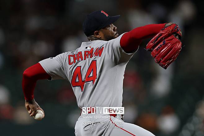 ▲ 올해로 만 37세인 채프먼은 여전히 평균 시속 160km의 강속구를 던지며 건재한 능력을 과시 중이다