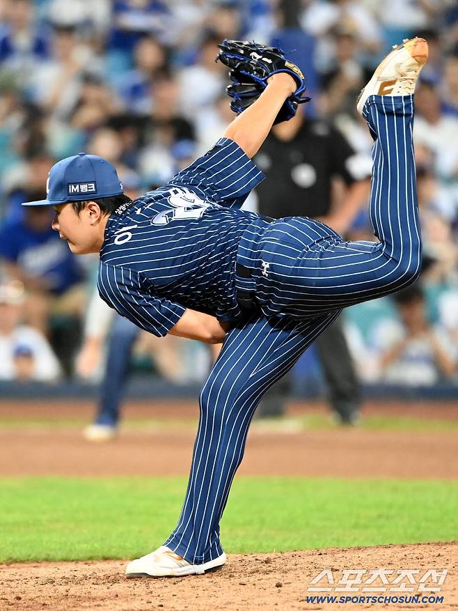 7일 대구 삼성라이온즈파크에서 열린 한화와 삼성의 경기,삼성 이승민이 역투하고 있다. 대구=허상욱 기자wook@sportschosun.com/2025.09.07/