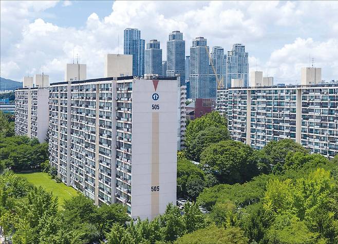 정부가 고강도 대출 규제를 재건축·재개발 등 정비사업장에도 적용하면서 자금 조달 계획이 틀어진 조합원이 속출했다. 오는 8월 관리처분계획 인가 신청을 앞둔 서울 강남구 개포주공5단지(사진)에서는 매도 호가를 기존보다 1억~2억원, 많게는 3억~4억원까지 낮춘 급매물이 대거 등장하기도 했다. (윤관식 기자)