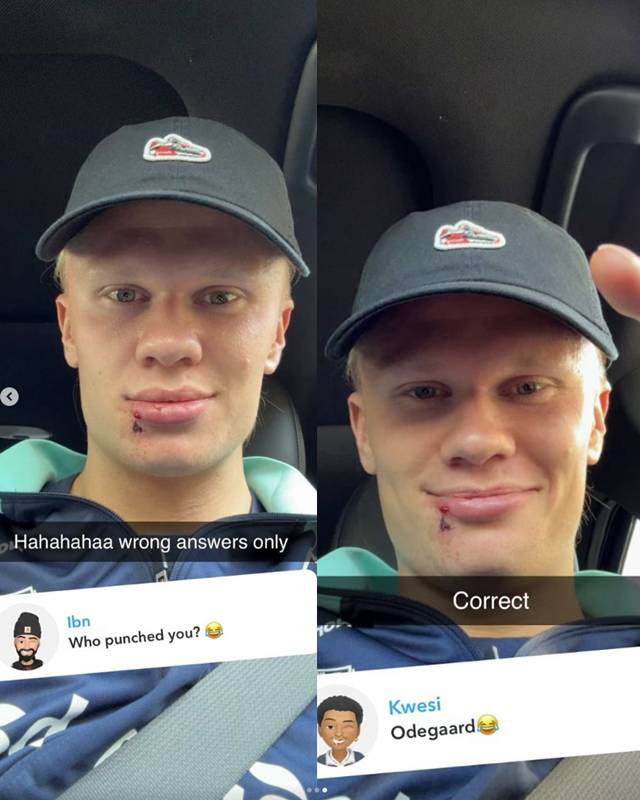 팬들과 농담을 주고받는 엘링 홀란. /사진=433 캡처