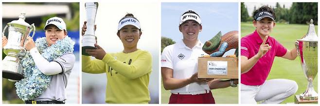 왼쪽부터 다케다 리오, 야마시타 미유, 이와이 지사토, 아키에 자매.(사진=AP/뉴시스)