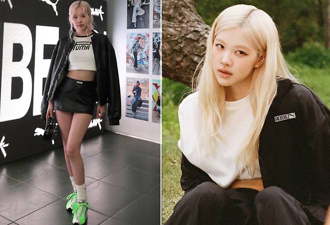 블랙핑크 로제가 착용한 푸마 ‘H-스트리트 OG’의 저장 수는 7618%, 거래액은 3만 3700% 이상 증가했다. 푸마 제공, 푸마 인스타그램 갈무리