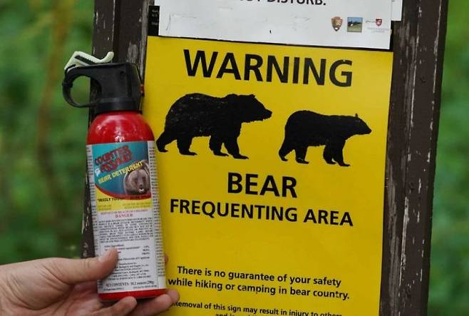 곰 퇴치용 스프레이시장 선두주자인 미국 카운터어솔트 홍보사진