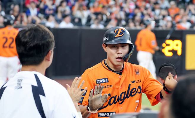한화 이글스 심우준이 9월 타격감을 회복했다. 사진은 한화에서 활약 중인 심우준의 모습. /사진=스타뉴스
