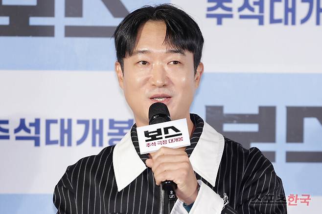 영화 '보스' 제작보고회에 참석한 배우 조우진. 25.9.1 ⓒ이혜영 기자 lhy@hankooki.com