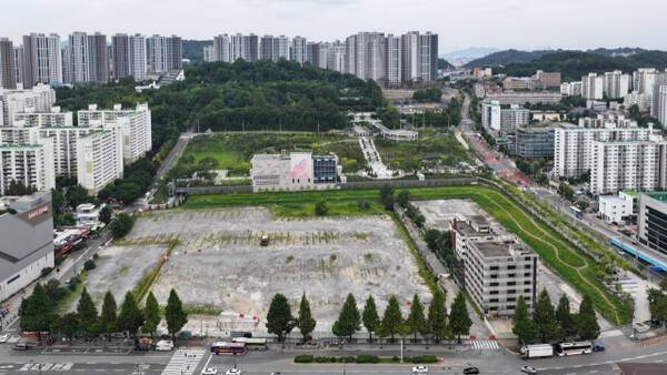 성남 새 법조단지 이전 예정부지인 신흥동 옛 1공단 부지 일대 전경. 성남시 제공