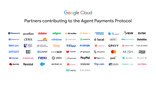 구글의 ‘에이전트 페이먼트 프로토콜(AP2)’ 참여기업 현황. 구글 홈페이지 갈무리
